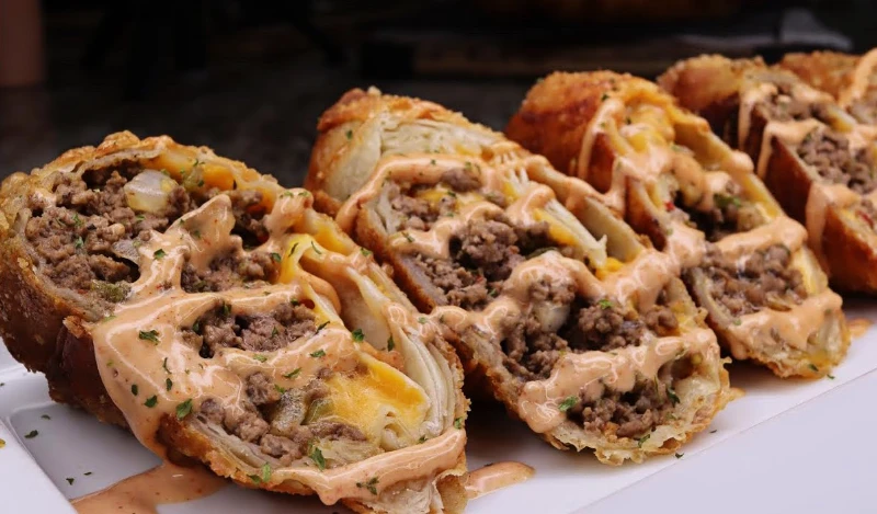 Air Fryer Cheeseburger Egg Rolls