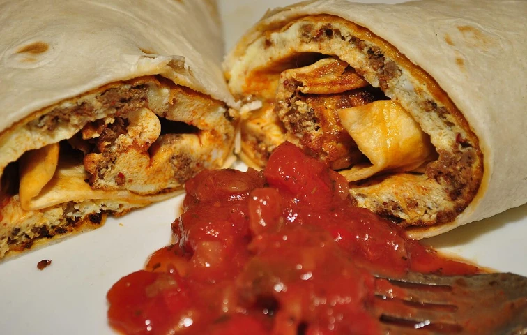 Breakfast Burrito with Salsa