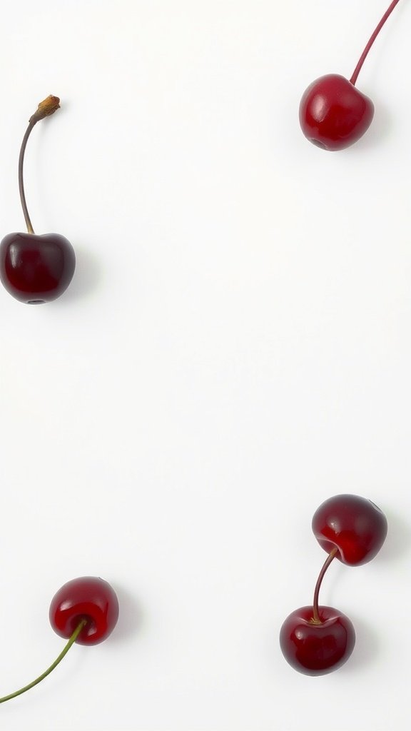 Negative space cherry wine nail design with cherries